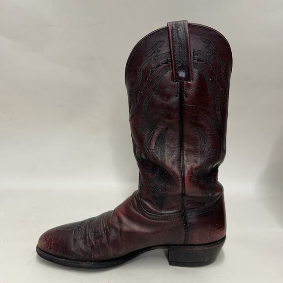 Lucchese 2000 Leather Roper Cowboy Boots “Black Cherry” main image 7